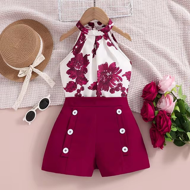 Conjunto Florência Encanto Casual 🌿✨ – Top Halter Fresh ☀️ e Shorts de Alfaiataria Trendy 🔥