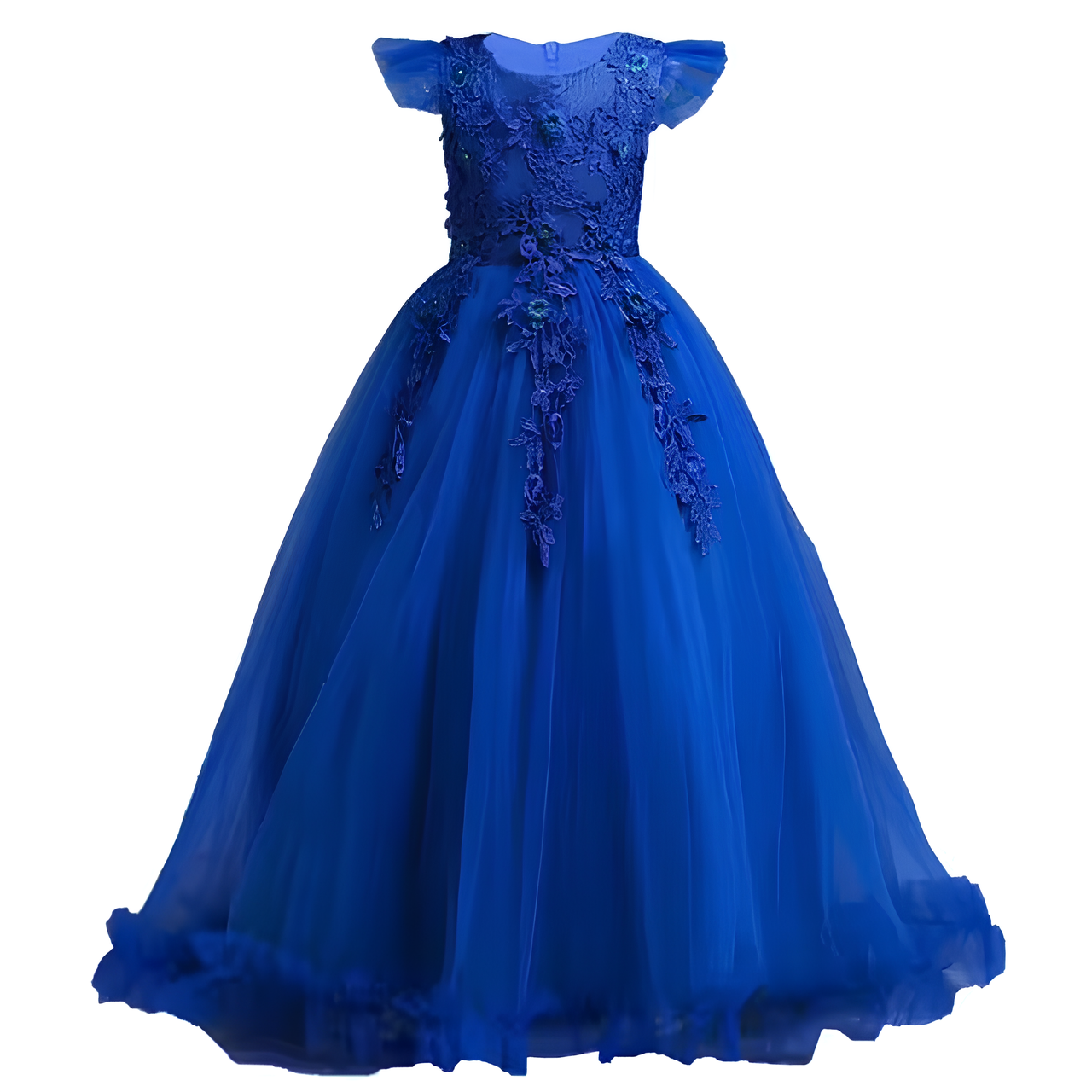 Vestido Seraphine Aurora Real ⚜️💎 – Camadas de Tule Princesa 🩰🤍, Apliques Florais 🌺🌿 em Um Sonho de Gala Infantil 🎉👸