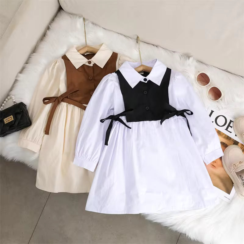 Vestido Korean 🇰🇷 Elegância Coreana ✨ — Atemporal 🕰️, Estilo Preppy 🎓 com Franzidos 🌸