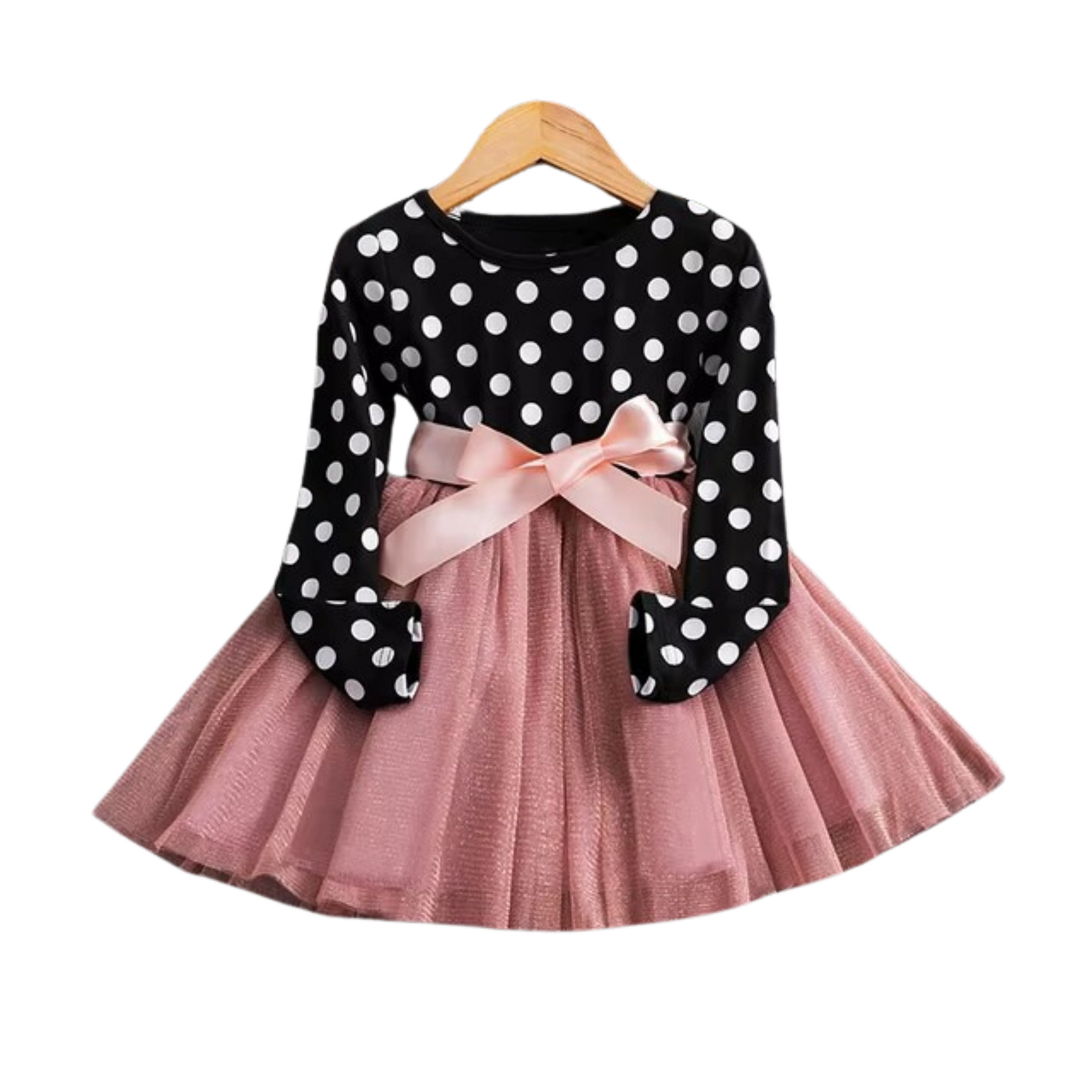 Vestido Nicole Doce Glamour Infantil 🥰 – Poá com Brilho de Fada 🌟🧚♀️ e Laço Encantador 🎀: Peça desejo para Mini Divas 🔥