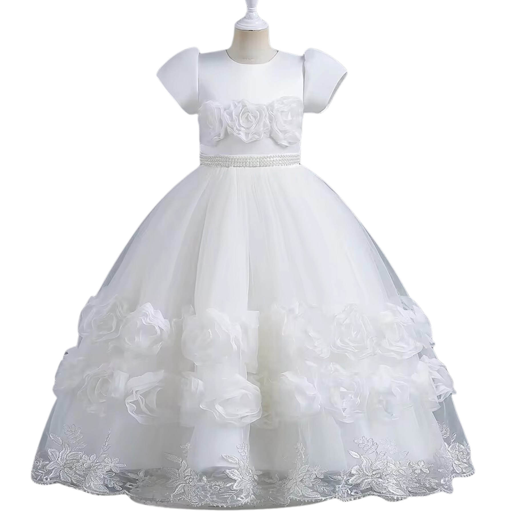 Vestido Arabella Luxo Floral ⚜️🌼 – Silhueta de Mini It-Girl 👗🌟 com Tule Esvoaçante 🦋☁️