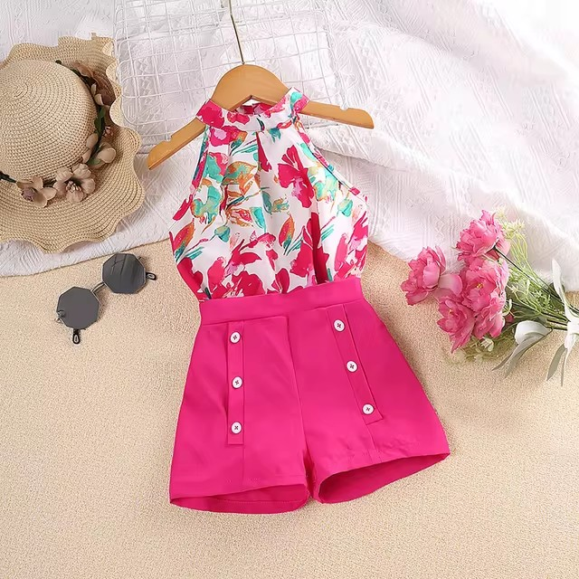Conjunto Florência Encanto Casual 🌿✨ – Top Halter Fresh ☀️ e Shorts de Alfaiataria Trendy 🔥