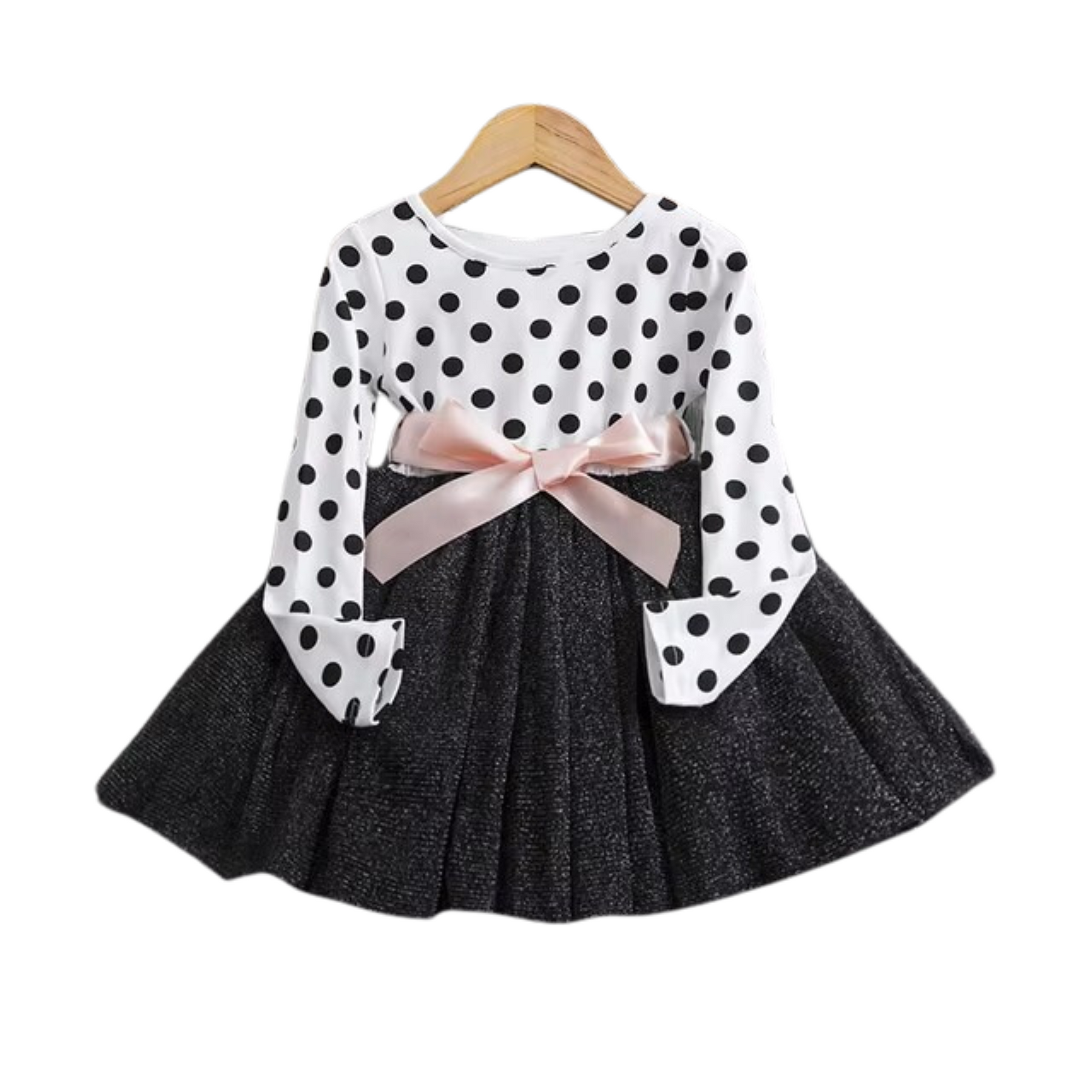 Vestido Nicole Doce Glamour Infantil 🥰 – Poá com Brilho de Fada 🌟🧚♀️ e Laço Encantador 🎀: Peça desejo para Mini Divas 🔥