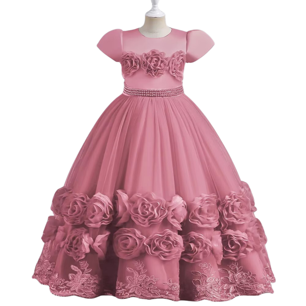 Vestido Arabella Luxo Floral ⚜️🌼 – Silhueta de Mini It-Girl 👗🌟 com Tule Esvoaçante 🦋☁️