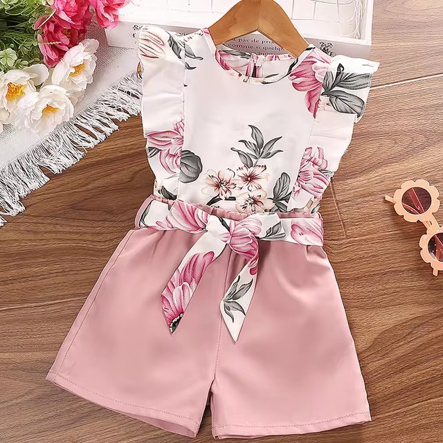 Conjunto Luna Sonho de Estação 💫🏡 – Lookinho Floral Soltinho 💐e Shorts com Laço Fashion 🤗💖