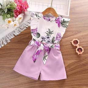 Conjunto Luna Sonho de Estação 💫🏡 – Lookinho Floral Soltinho 💐e Shorts com Laço Fashion 🤗💖