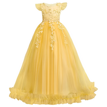 Vestido Seraphine Aurora Real ⚜️💎 – Camadas de Tule Princesa 🩰🤍, Apliques Florais 🌺🌿 em Um Sonho de Gala Infantil 🎉👸