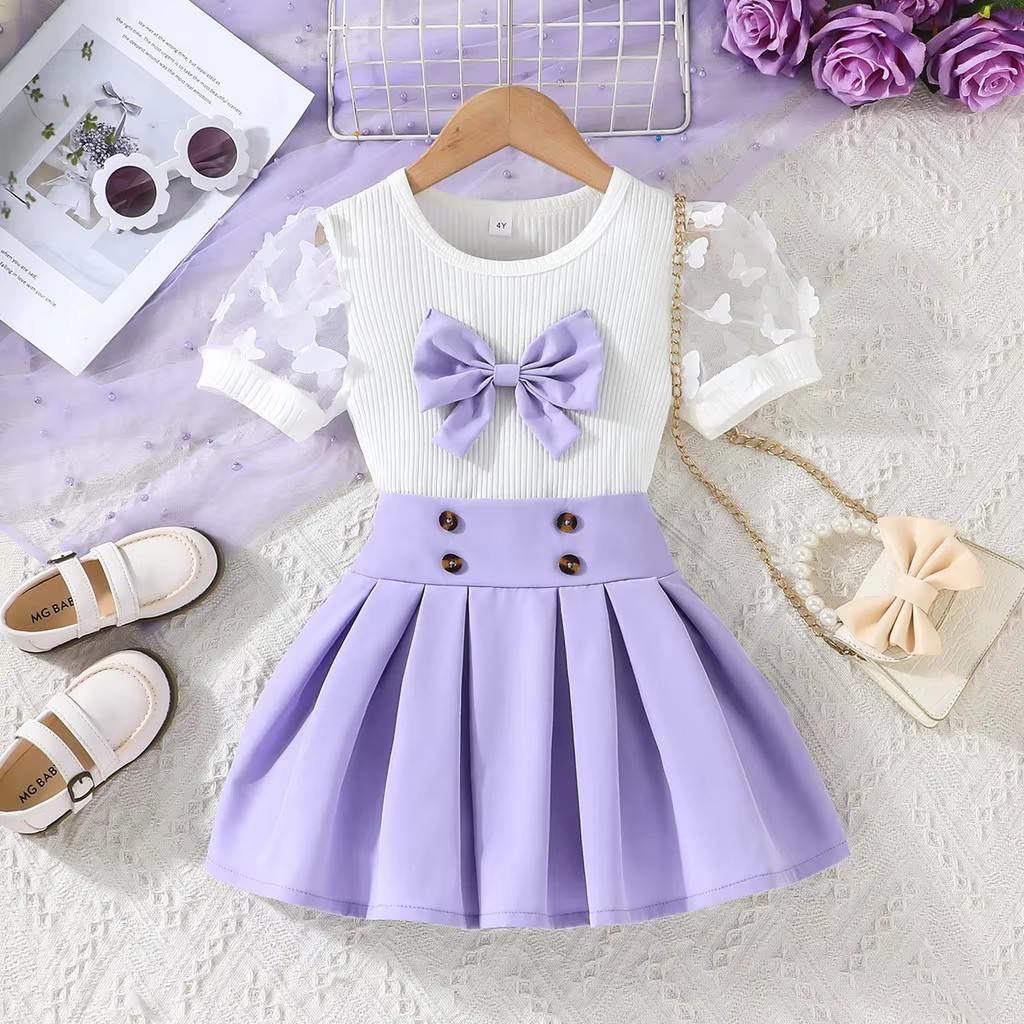 Conjunto Amélia Princesa Moderna 👑👗 – Blusa Puff 💖 Saia Plissada Atemporal ⏳