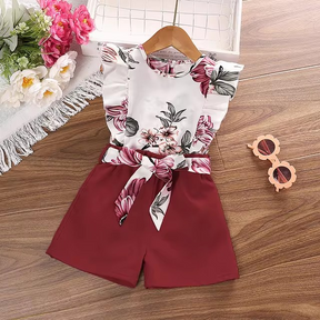 Conjunto Luna Sonho de Estação 💫🏡 – Lookinho Floral Soltinho 💐e Shorts com Laço Fashion 🤗💖