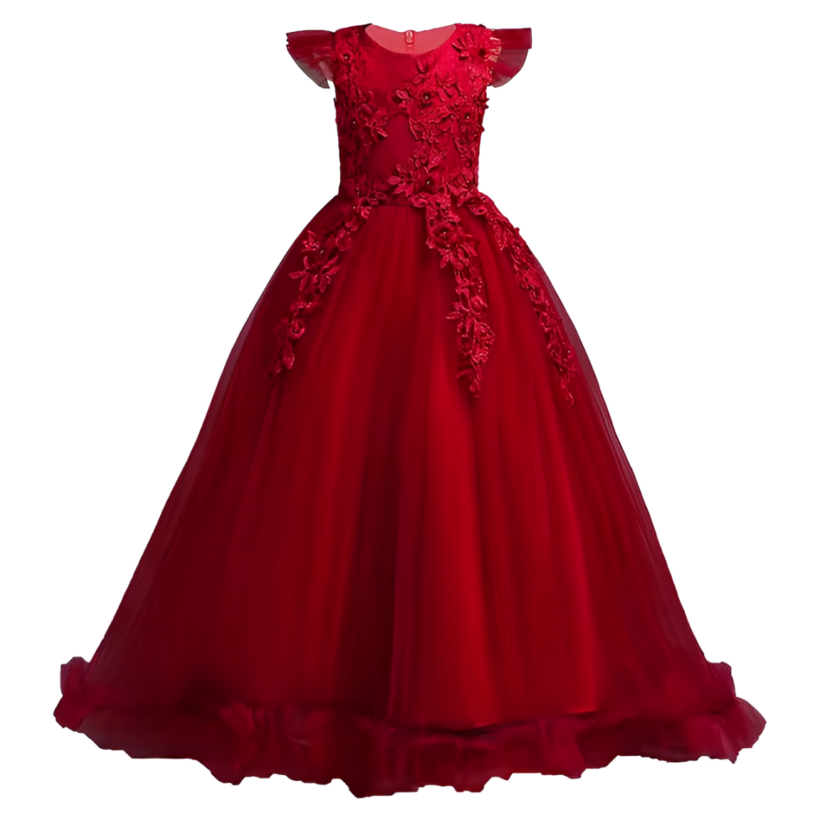 Vestido Seraphine Aurora Real ⚜️💎 – Camadas de Tule Princesa 🩰🤍, Apliques Florais 🌺🌿 em Um Sonho de Gala Infantil 🎉👸