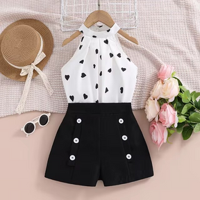 Conjunto Florência Encanto Casual 🌿✨ – Top Halter Fresh ☀️ e Shorts de Alfaiataria Trendy 🔥