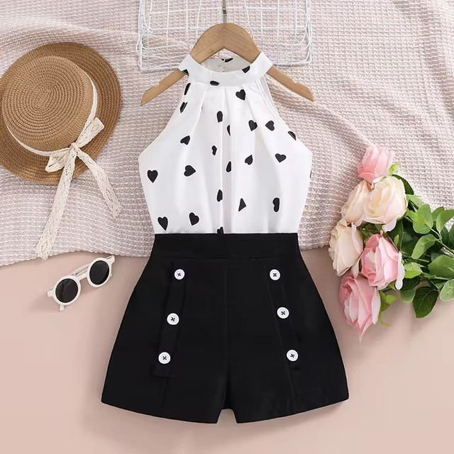 Conjunto Florência Encanto Casual 🌿✨ – Top Halter Fresh ☀️ e Shorts de Alfaiataria Trendy 🔥