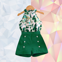 Conjunto Florência Encanto Casual 🌿✨ – Top Halter Fresh ☀️ e Shorts de Alfaiataria Trendy 🔥