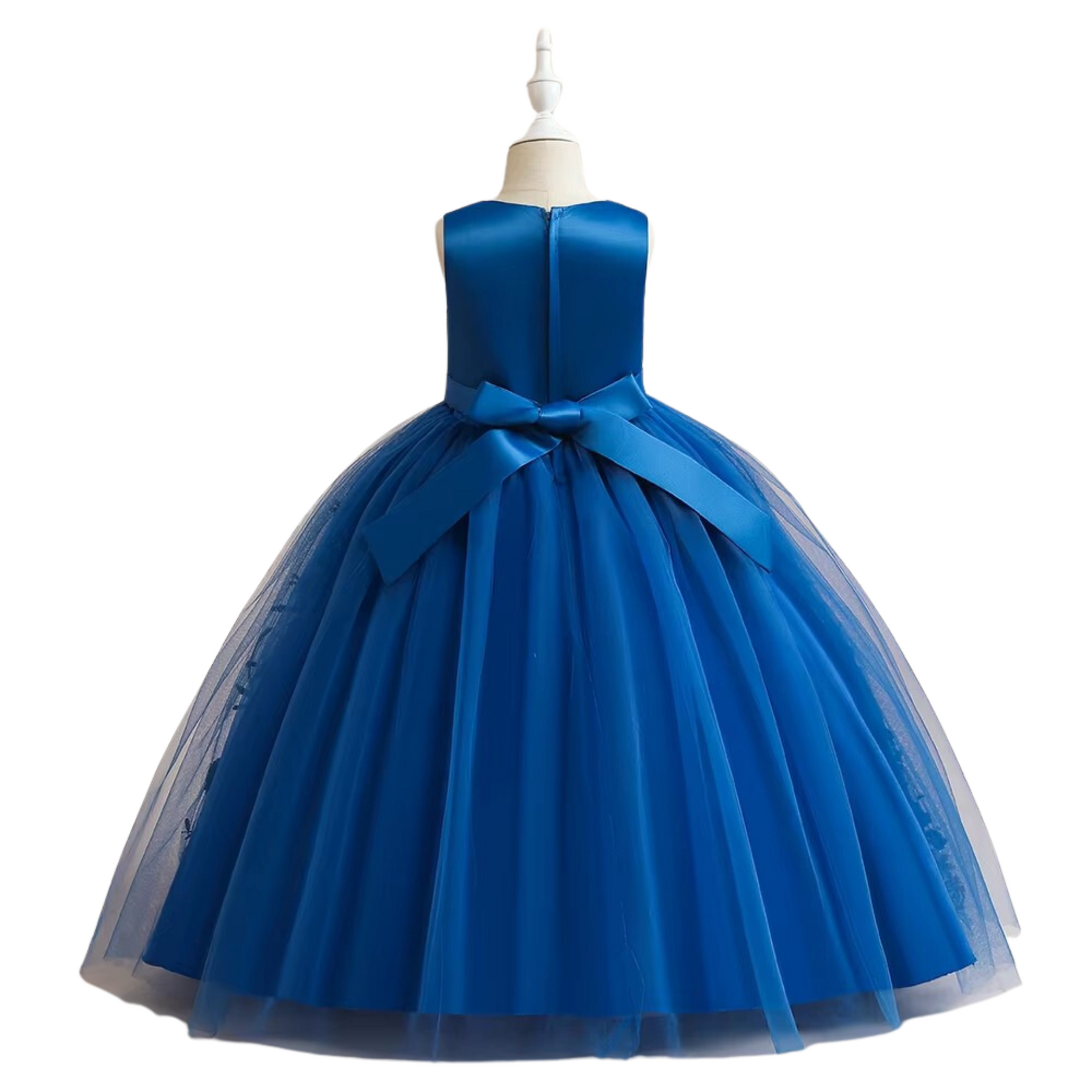 Vestido Ketlen Royal Princesa 👸💎 em Tule Bordado 🌸 com Faixa de Cetim 🎀 e Detalhe Floral Metalizado ✨