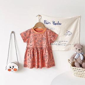 Essencial Verãozinho ☀️ Vestido Babadinho Delicado e Manga Curta Que Traz Conforto e Estilo Para Sua Pequena Brilhar em Qualquer Lugar! ✨💖