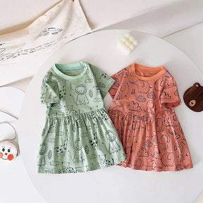Essencial Verãozinho ☀️ Vestido Babadinho Delicado e Manga Curta Que Traz Conforto e Estilo Para Sua Pequena Brilhar em Qualquer Lugar! ✨💖