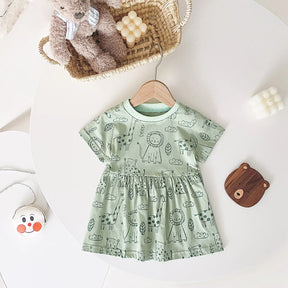 Essencial Verãozinho ☀️ Vestido Babadinho Delicado e Manga Curta Que Traz Conforto e Estilo Para Sua Pequena Brilhar em Qualquer Lugar! ✨💖