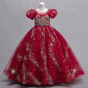 Vestido Emanuelle Estilo Europeu 🌍 – Poliéster Premium 💎✨ – Charme de Princesa 👑💖