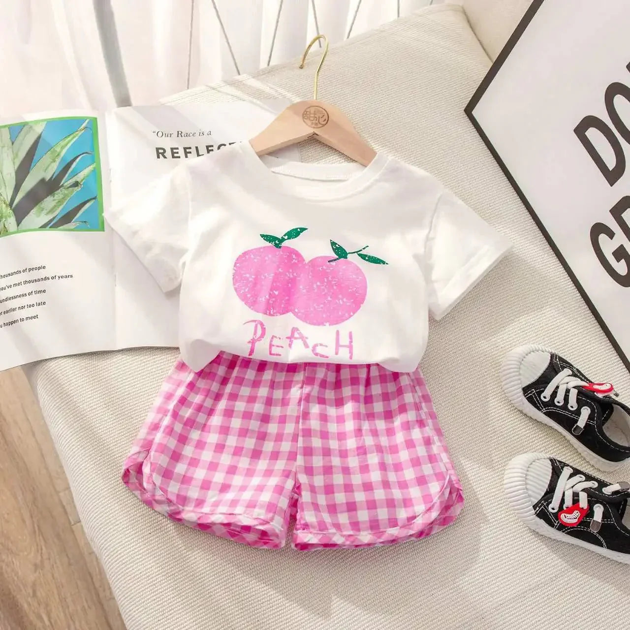 Conjuntinho Xadrez Verão ✨: Puro Charme e Leveza para Sua Pequena Princesa! ☀️💖