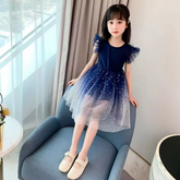 Vestido Hianna Universo Encantado – Saia Volumosa, Tule Estrelado & Charme Fashionista
