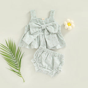 Conjuntinho Mimo Doce Abraço de Algodão ☁️com Lacinho Encantado 🎀 Charme Descomplicado para a Sua Baby Fashion! 👑