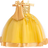 Vestido Eveline Realeza Fashion ⚜️🌟 – Laço Decorativo 🎗️💎 Mangas Românticas 🌸💖