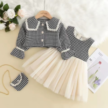 Conjunto Gabriela Preppy Vibes 🎓🌟 - Estampa Xadrez e Aconchego 🔥 para as Mini It-Girls 🎀👑
