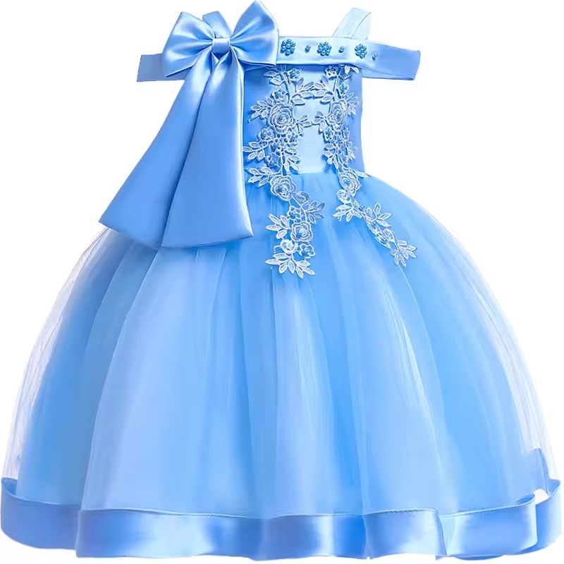 Vestido Eveline Realeza Fashion ⚜️🌟 – Laço Decorativo 🎗️💎 Mangas Românticas 🌸💖